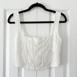 American Eagle White Corset Top